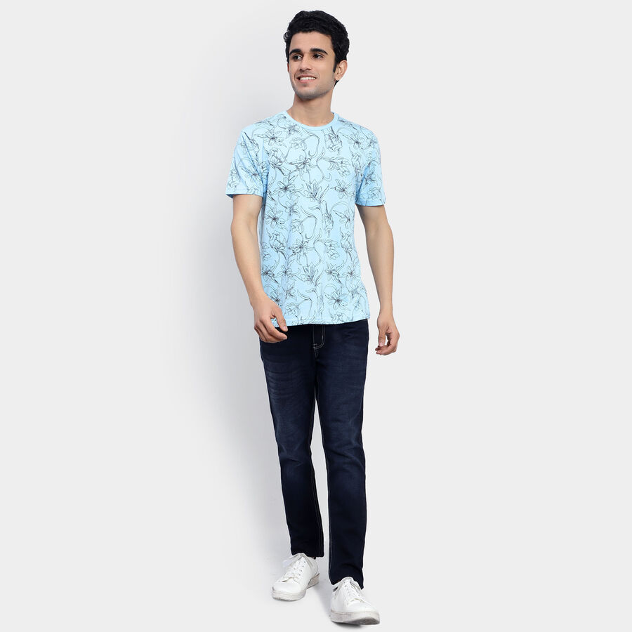 All Over Print Round Neck T-Shirt, Sky Blue, large image number null
