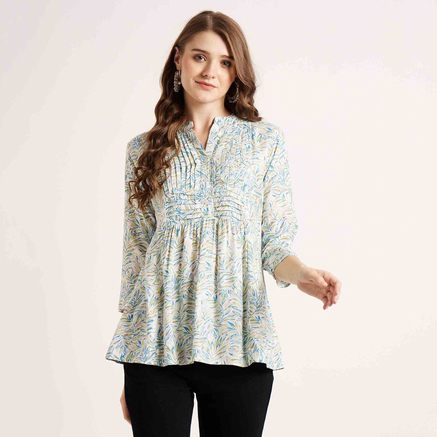 Printed Kurta, ऑफ व्हाइट, large image number null