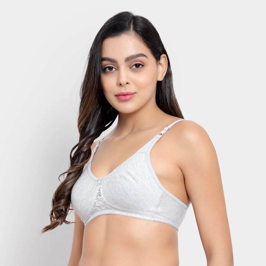 Solid Bra, Melange Light Grey, large image number null