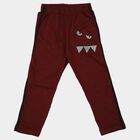 Boys Maroon Straight Fit Cartoon Printed Cotton Blend Pyjama, मरून, small