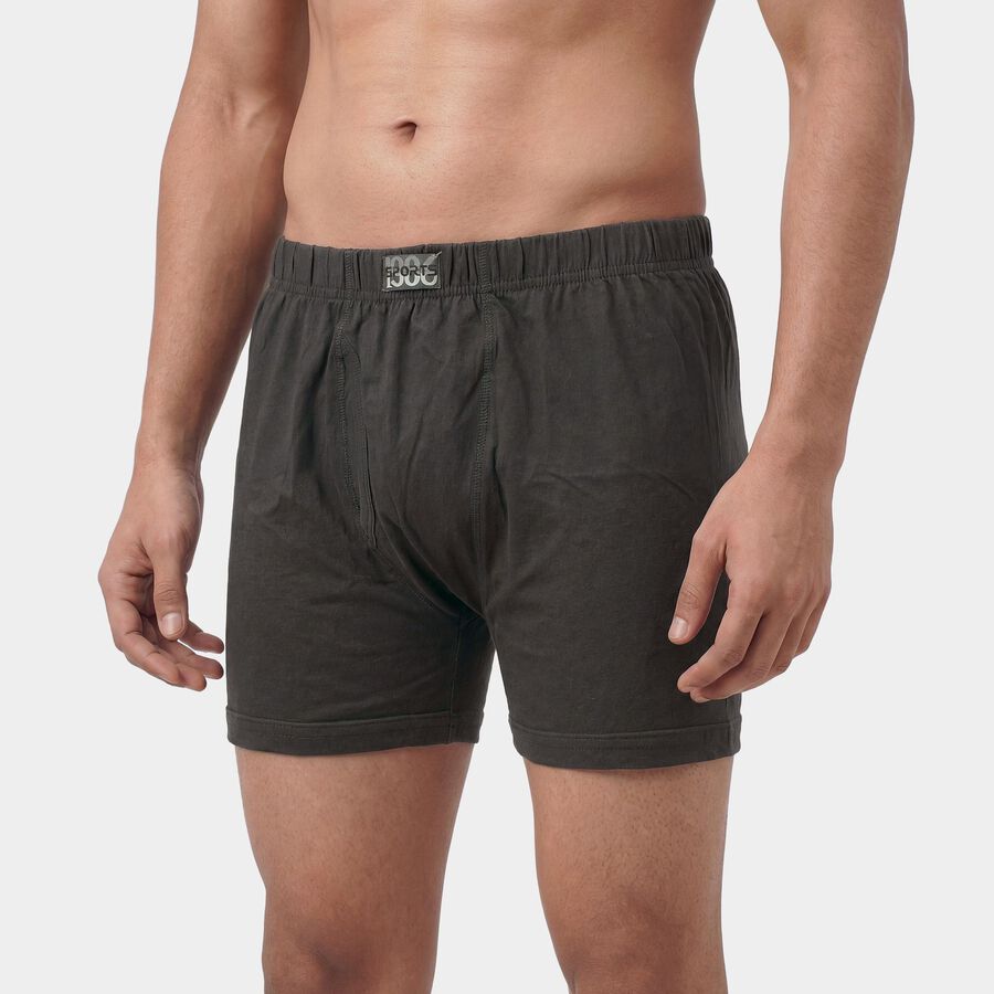 Men's Olive Regular Fit Cotton Trunks, Olive, large