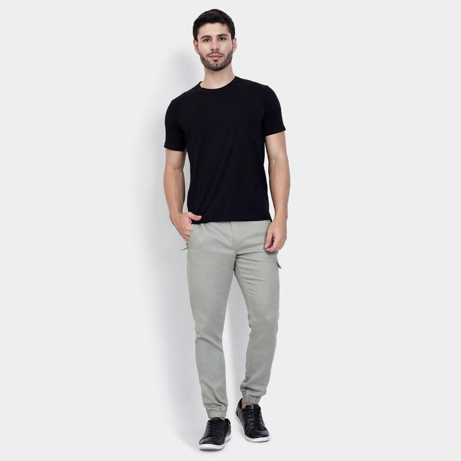 Men's Slim Fit Casual Trousers , हल्का हरा, large image number null