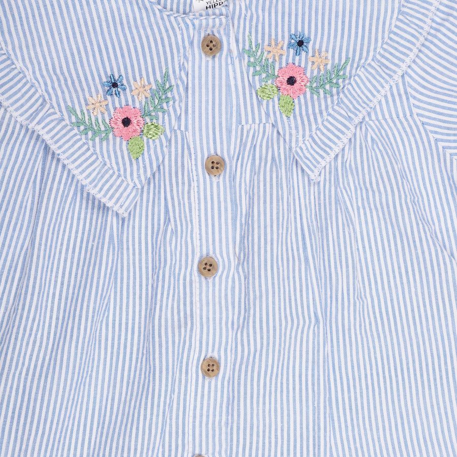 Infants' 100% Cotton Regular Collar Shirt, हल्का नीला, large image number null