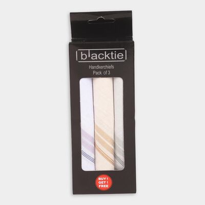 Men's Muted Ivory and Beige Striped Handkerchief Pack