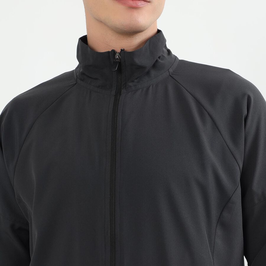 Men's Dark Graphite High Neck Athleisure Jacket, गहरा ग्रे, large image number null