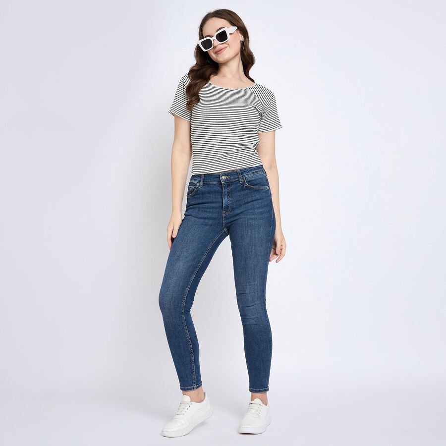 Ladies'  Crop  Top, Black, large image number null