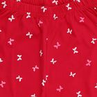 Girls' Bright Red Butterfly Printed Cotton Blend Pyjama, रानी (फ्यूशिया), small image number null