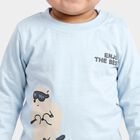 Infants Light Blue Cotton Round Neck Regular T-Shirt, हल्का नीला, small