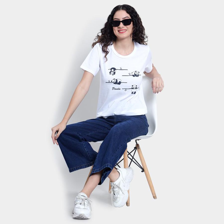 Round Neck T-Shirt, White, large image number null