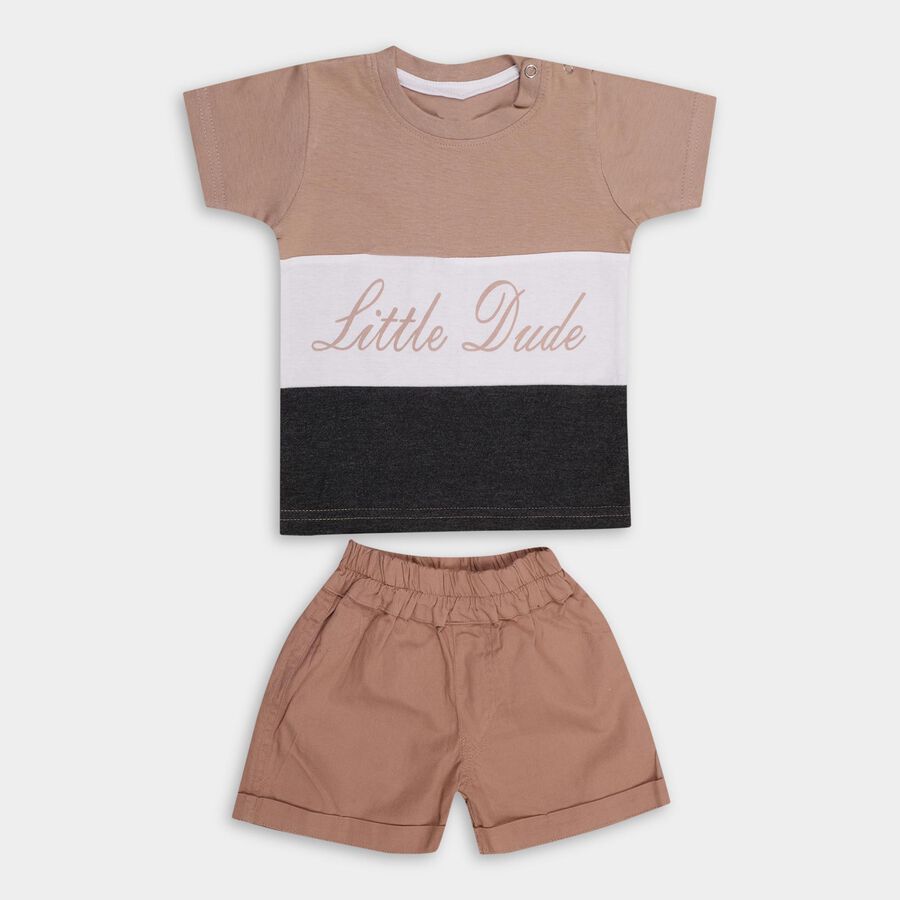 Infant Boys' 100% Cotton Baba Suit , Beige, large image number null