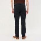 Men's Slim Fit Jeans, काला, small