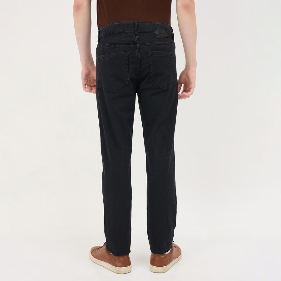 Men's Slim Fit Jeans, काला, large