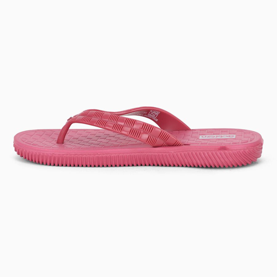 Women's Bright Pink Slip-On Flip Flops, गुलाबी, large