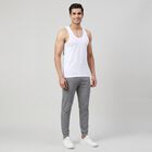 Men's White Cotton Round Neck Classic Vest, सफ़ेद, small