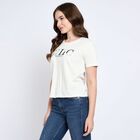 Ladies' Round Neck T-Shirt, ऑफ व्हाइट, small image number null