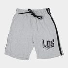 Boys' Grey Cotton Blend Regular Fit Bermuda Shorts, Melange Light Grey, small