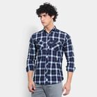 Checked Casual Shirt, Dark Blue, small image number null