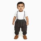 Infants' Dark Charcoal Elastic Waist Cargo Trousers, Dark Grey, small image number null