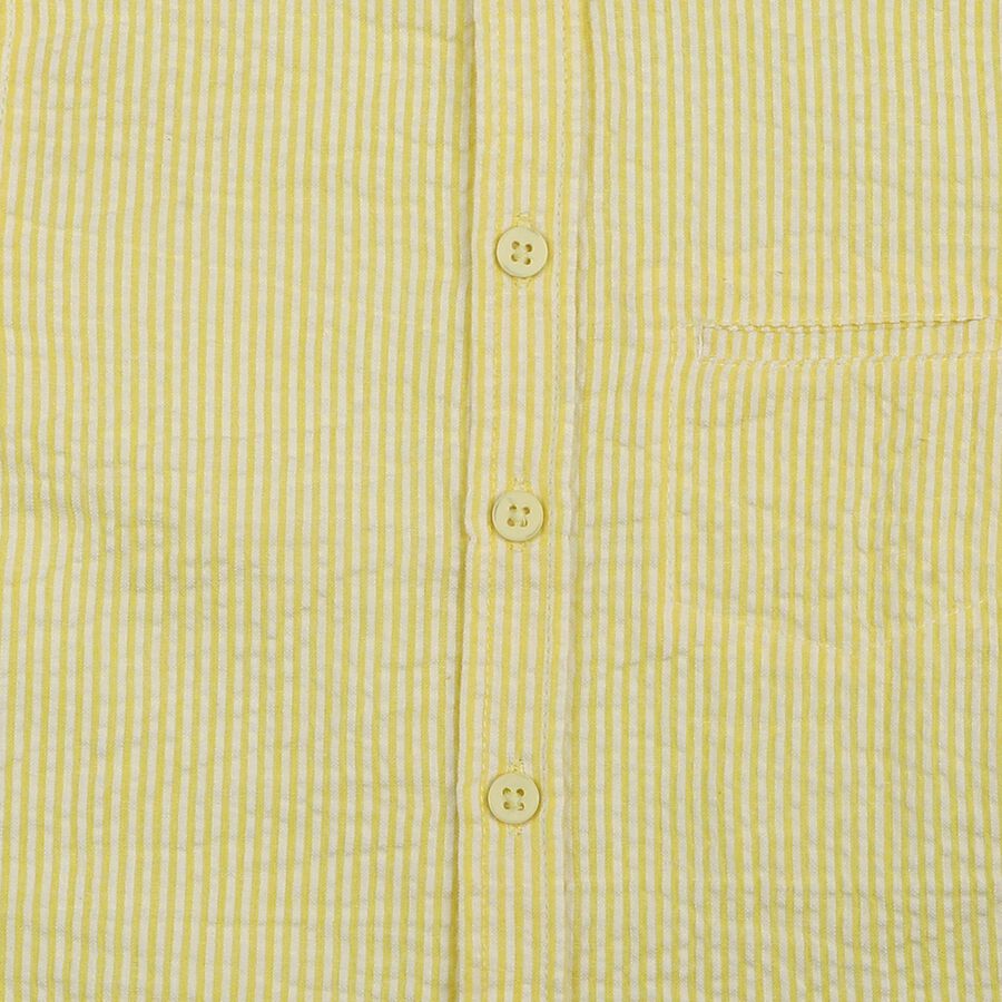 Infants Yellow Cotton Casual Shirt, Yellow, large