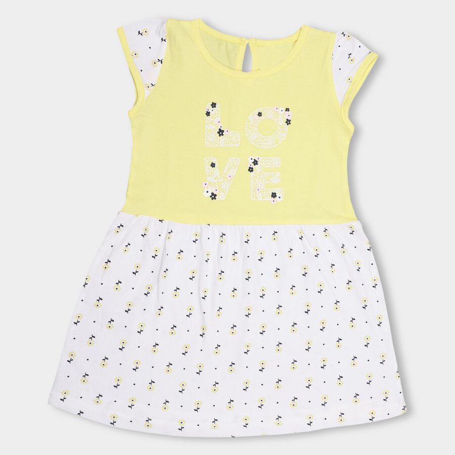 Infants' 100% Cotton Frock , Yellow, large image number null