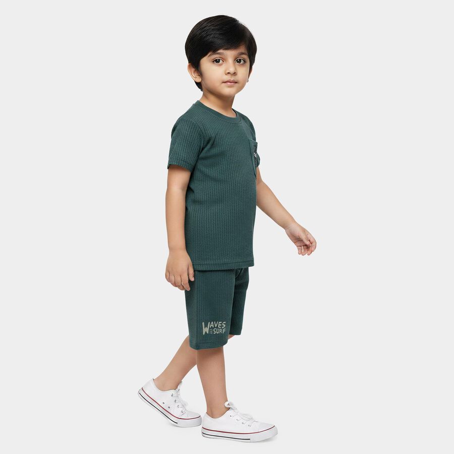 Boys' Knit Baba Suit, Teal Blue, large