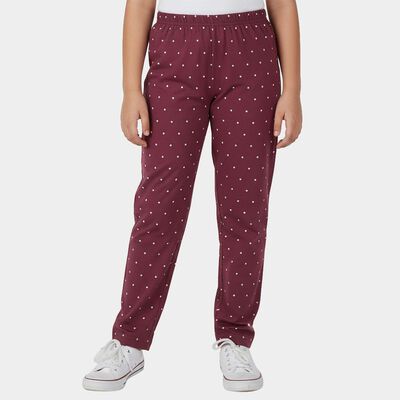 Girls' Pink Cotton Blend Relaxed Fit Pyjama