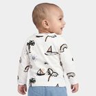 Infants White Cotton V-Neck Regular T-Shirt, White, small