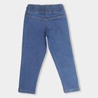 Boys' Stonewashed Blue Regular Fit Elastic Waist Jeans, मध्यम नीला, small image number null
