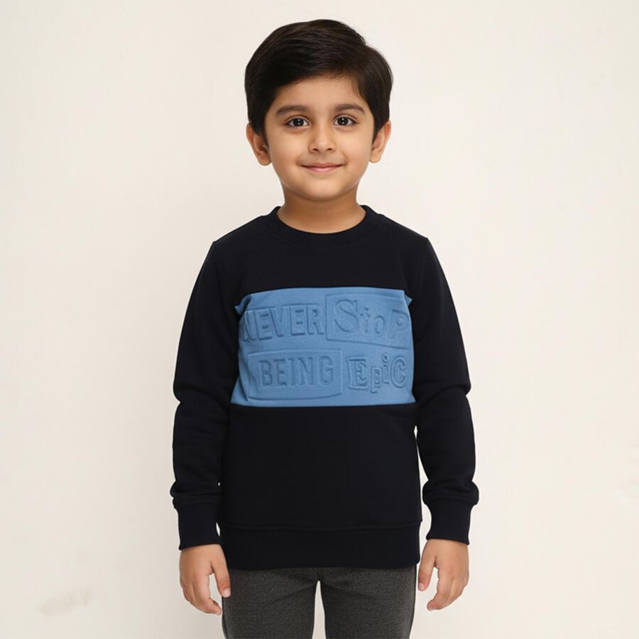 Boys' Sweatshirt, नेवी ब्लू, large image number null