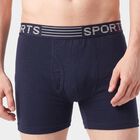 Men's Navy Blue Regular Fit Solid Trunks, Navy Blue, small