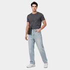 Men's Light Blue Straight Fit Light Wash Jeans, हल्का नीला, small