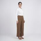 Women's Beige Tailored Fit Formal Trousers, Beige, small