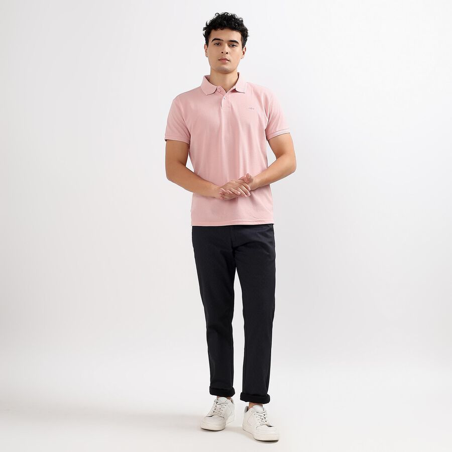 Men's Slim Fit Casual Trousers, काला, large image number null