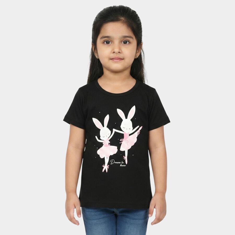 Girls' T-Shirt, Black, large