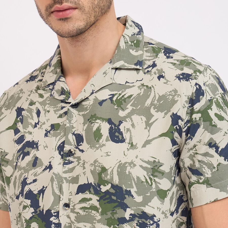 Men's Regular Collar Casual Shirt, Off White, large image number null