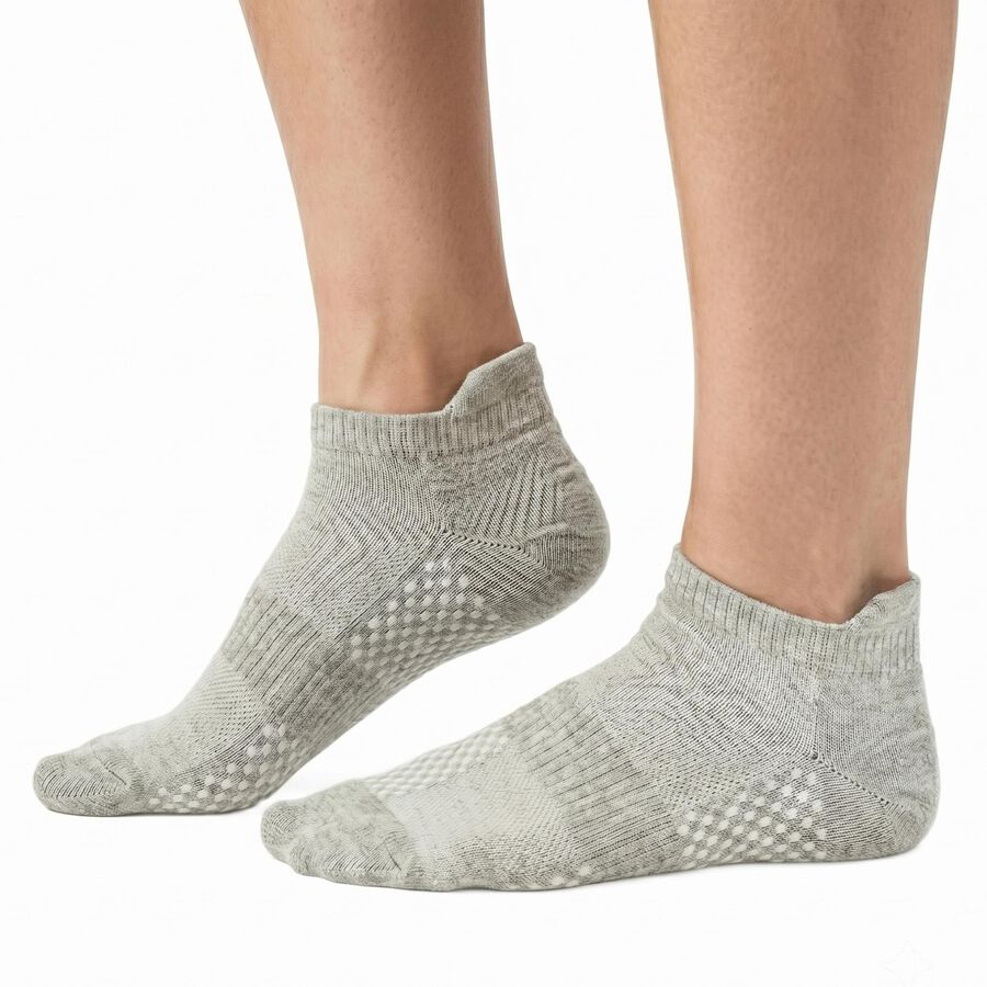 Men's Ankle Length Socks Pack of 3 ( White, Grey, Navy Blue ), नेवी ब्लू, large