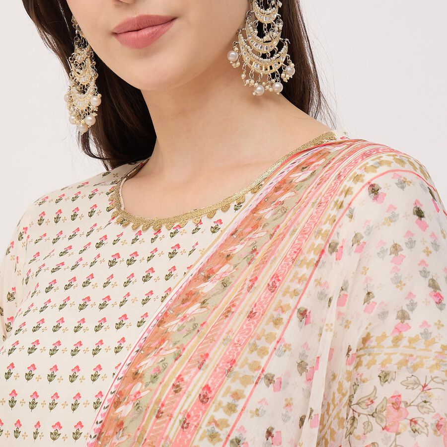 Ladies' Ethnic Set, ऑफ व्हाइट, large image number null
