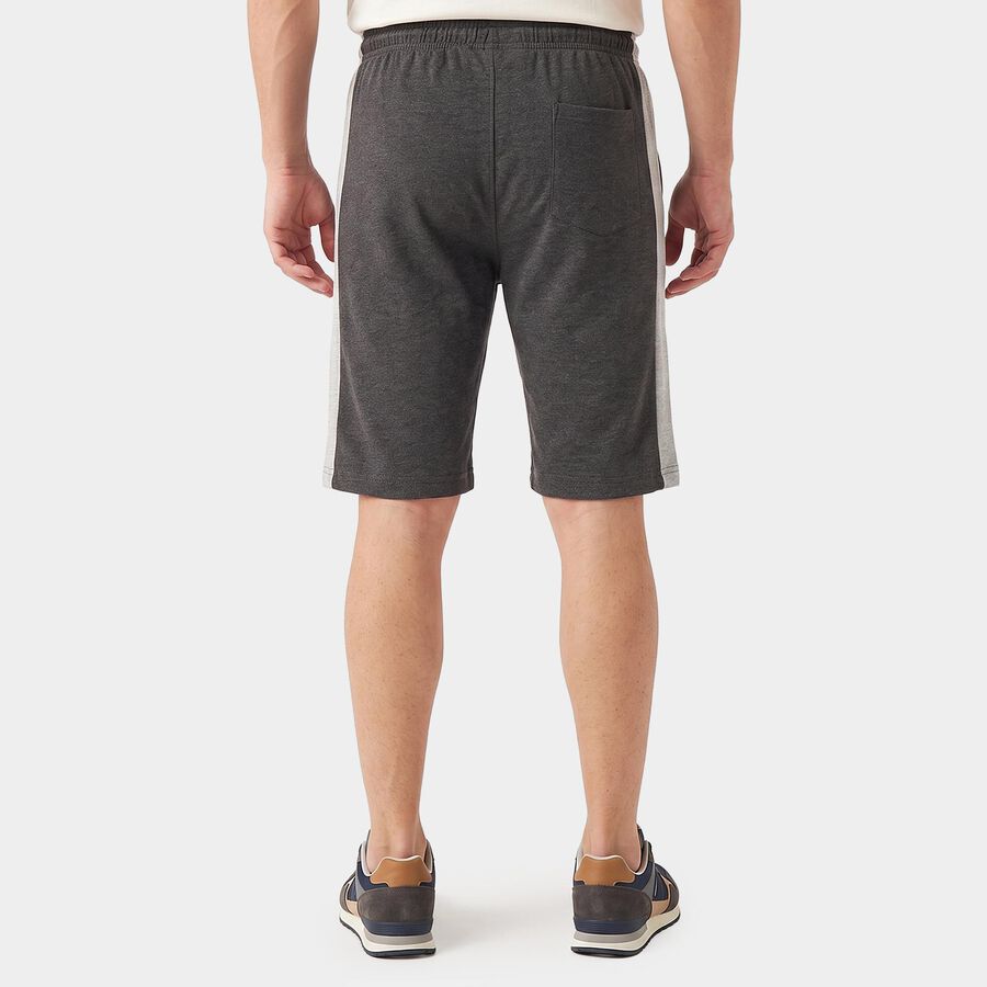 Men's Charcoal Regular Fit Jamaican Shorts, चारकोल, large