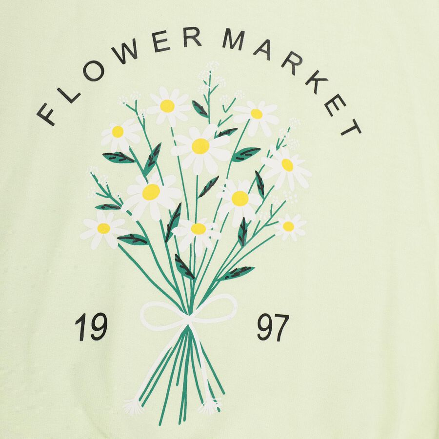 Girls Light Sage Green Crew Neck Casual Sweatshirt, Light Green, large image number null