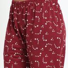 Ladies' Deep Maroon Star Printed Relaxed Fit Pyjama, Maroon, small image number null