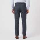 Men's Navy Blue Slim Fit Checked Formal Trousers, नेवी ब्लू, small