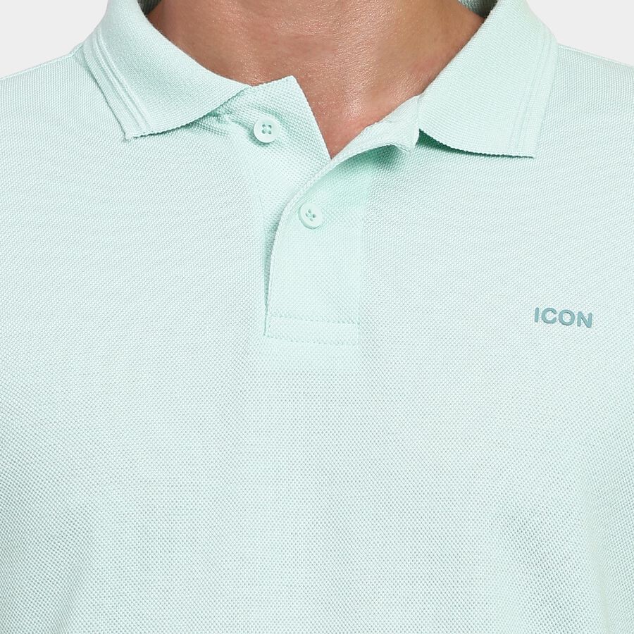 Men's Collared Half Sleeves T-Shirt, Light Green, large image number null