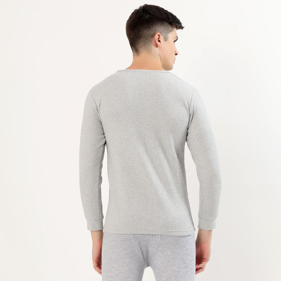 Men's Light Grey V-Neck Classic Thermal, Melange Light Grey, large image number null