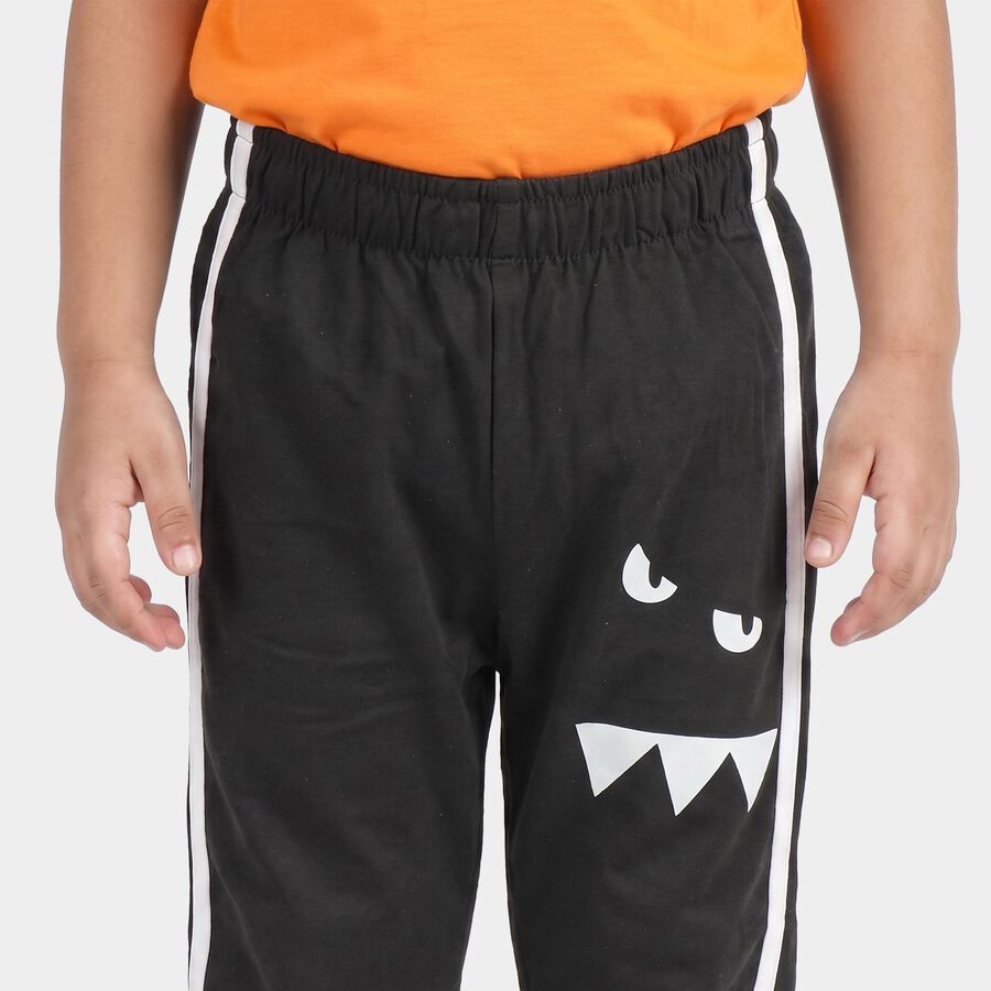 Boys' Charcoal Straight Fit Graphic Printed Pyjama, Charcoal, large