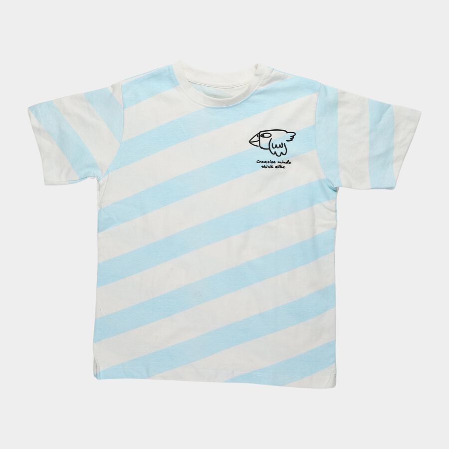 Boys' Half Sleeves T-Shirt, हल्का नीला, large