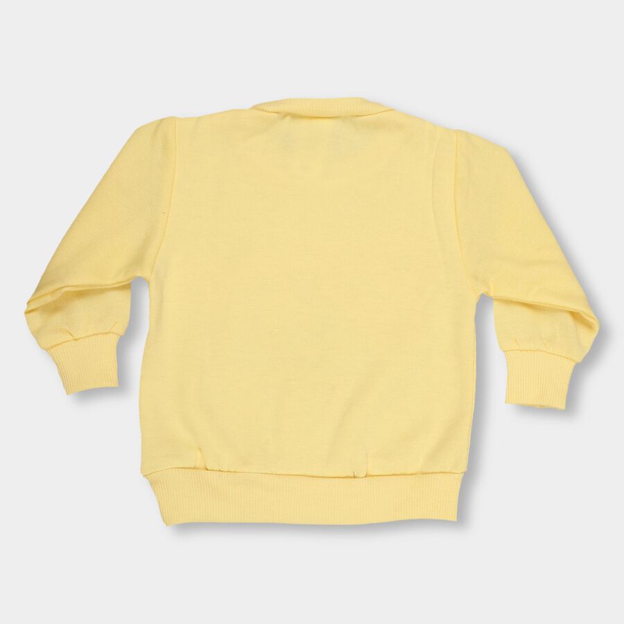 Infants Bright Yellow Crew Neck Casual Sweatshirt, पीला, large image number null