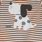 Infants' Beige 100% Cotton Neckline Baba Suit, Beige, small