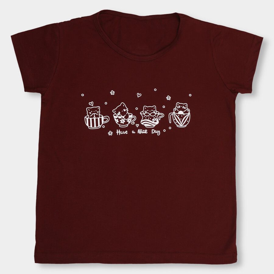 Girls' T-Shirt, Wine, large image number null