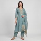 Women's Aqua Embroidered Ethnic Set, Aqua, small
