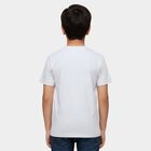 Boys Ecru Melange Round Neck Casual Half Sleeve T-Shirt, Ecru Melange, small